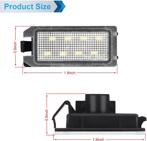 Miniatura 4 de Conjunto de lámpara LED para placa de matrícula compatible con Grand Cherokee WK 6000K 2014-2021, color blanco, paquete de 2