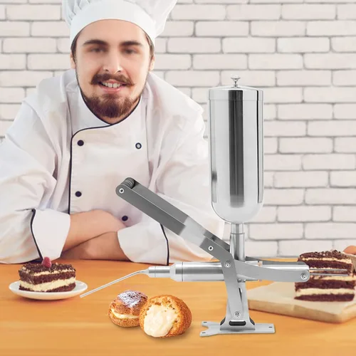 Miniatura 2 de Máquina de llenado manual de churro español de 5L, máquina de llenado de donas de mano comercial Máquina de llenado de pasteles de acero inoxidable