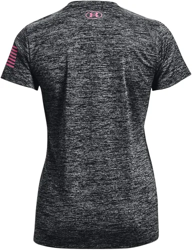 Miniatura 4 de Under Armour Freedom Tech - Camiseta de manga corta con cuello en V para mujer