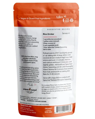Miniatura 2 de Za'atar Seasoning Zaatar Mezcla de especias de Oriente Medio, The Spice Hut, 2 onzas