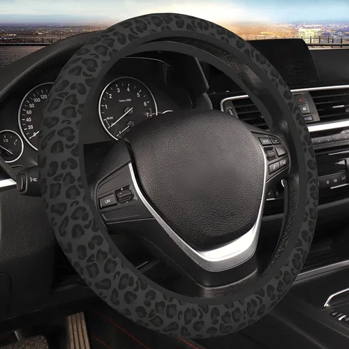 Miniatura 7 de Funda de volante de ajuste universal, accesorios para el interior del automóvil para mujeres y hombres, 15 pulgadas, transpirable, antideslizante