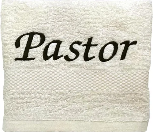 Liberty21 Pastor bordado, toalla del clero. 13 x 13 pulgadas. Regalos de agradecimiento para pastores para hombres y mujeres. Fe cristiana. Regalos