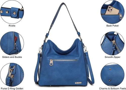 Miniatura 3 de Montana West - Bolsa grande de cuero para mujer, portación oculta de arma, con detalle de tachas, bolsa cruzada