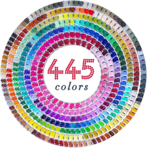 ARTDOT Cuentas de pintura de diamante 5D, 445000 piezas, 445 colores, brocas redondas, accesorios de arte de diamantes, arte de gemas y manualidades