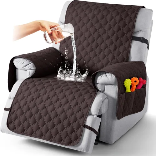 Miniatura 25 de TAOCOCO Fundas reclinables 100% impermeables, con correas para las piernas, funda de sofá reclinable reversible para silla reclinable, protector