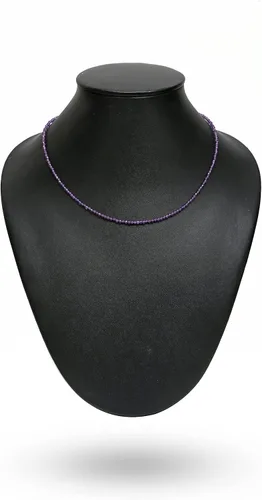 Miniatura 4 de Gargantilla con cuentas naturales, cuentas facetadas, collar de piedra natal, cristal curativo de energía, regalo para ella, joyería de plata de ley