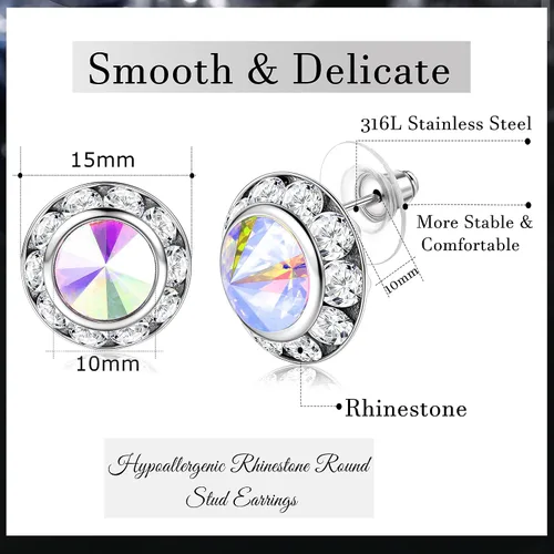 Miniatura 2 de BESTEEL 8 pares de aretes de competición de baile para mujer, aretes acrílicos con diamantes de imitación de cristal con halo para escenario, ópera