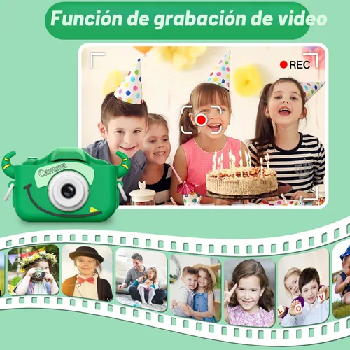 Miniatura 5 de Goopow Juguetes de Cámara para Niños de 3-8 Años Niñas y Niños, Videocámara Digital para Niños con Cubierta Suave de Dibujos Animados, Mejor Regalo