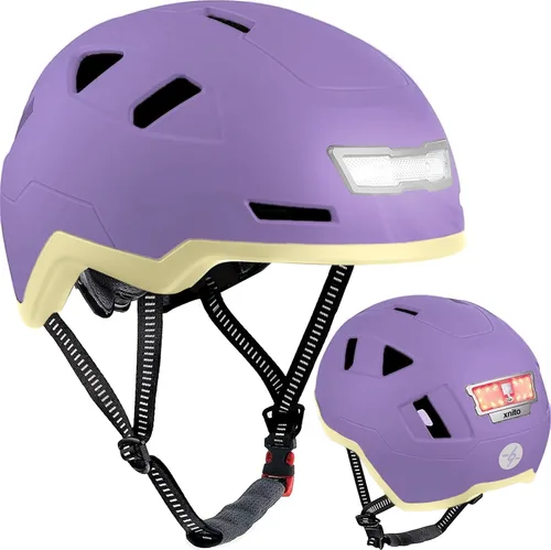 Miniatura 14 de XNITO - Casco de bicicleta con luces LED - Casco de bicicleta urbana para adultos, hombres y mujeres - Certificado dual CPSC y NTA-8776 - Clase 3