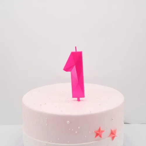Miniatura 3 de DERVENTA Velas de cumpleaños con números grandes, 3D, color rosa, 3.7 pulgadas, decoración para tartas de fiesta, 1 pieza (número 3 rosa)