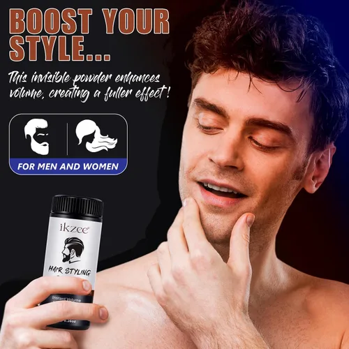 Miniatura 4 de ISUNRISE Polvo para peinar el cabello para hombres, polvo de textura, fácil de aplicar, peinado mate natural, texturizante y voluminizador, juego