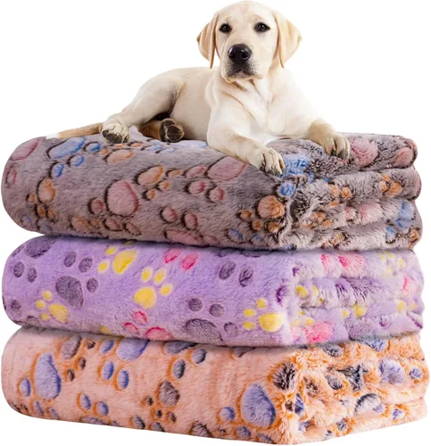 Miniatura 41 de Rezutan 1 paquete de 3 mantas para perros grandes, 41x31 pulgadas para mantas suaves y mullidas para mascotas y gatos de tamaño mediano, reversibles