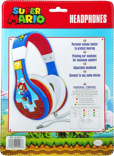 Miniatura 4 de eKids Super Mario - Audífonos para niños, diadema ajustable, sonido estéreo, conector de 3.5mm, audífonos con cable para niños, sin enredos, control