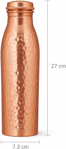 Miniatura 2 de 100% Pure Copper Water Bottle 32 oz / 950 ml - Leak Proof Bottle,Handmade Hammered Design, BPA Free Reusable Bottle for Yoga Gym Travel