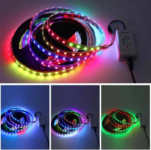 Miniatura 5 de Paquete de 2 controladores LED SP105E, controlador Bluetooth LED Ws2812b para Ws2811 SK6812 APA102 luces IC inteligentes, DC5-24V controlador