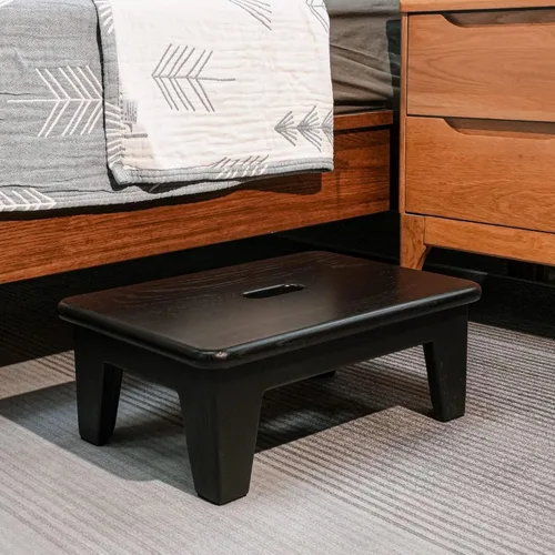 Miniatura 7 de CONSDAN Taburete escalón para cama, roble cultivado en Estados Unidos, taburete de madera para adultos y personas mayores, 6.5 pulgadas de alto