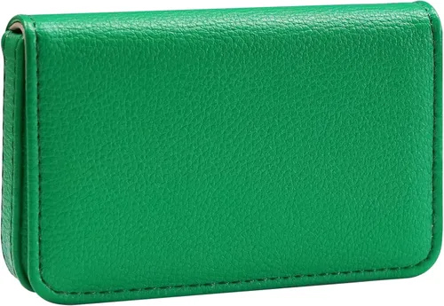 Miniatura 15 de Cartera con bloqueo RFID - Tarjetero minimalista de cuero para negocios, 12-verde, Pequeña, Slim