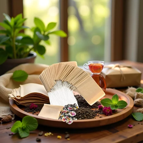 Miniatura 3 de 100 bolsas de té desechables marrones para té de hojas sueltas, bolsas de filtro de té sin blanquear con cordón y compostables, coladores y filtros