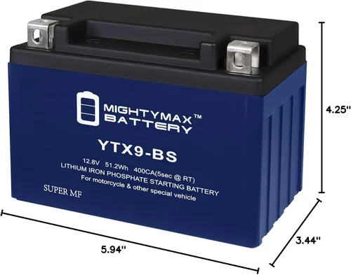 Miniatura 9 de Mighty Max Battery Batería de litio YTX9-BS sustituye a Kawasaki Z900 Z900RS ABS Cafe 17-19