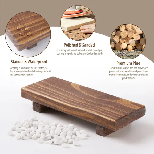 Miniatura 2 de Soporte de Jabón de Pedestal de Madera, Elevador de Madera de Granja, Soporte para Jabonera/Bandeja para Decoración de Mostrador para Baño y Cocina
