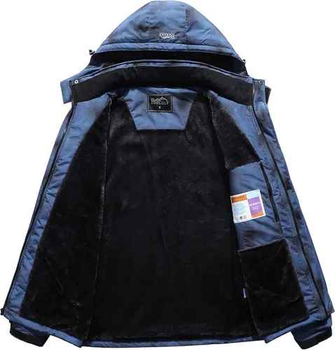 Miniatura 3 de Pooluly - Chaqueta impermeable de invierno, esquí, snowboard, para hombre, con capucha, rompevientos.