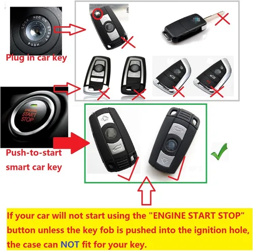 Miniatura 2 de Funda de cuero genuino para llavero para hombres y mujeres para BMW 3 Series 5 Series 6 Series M3 M5 X1 X5 X6 Z4, estuche para llave remota de coche