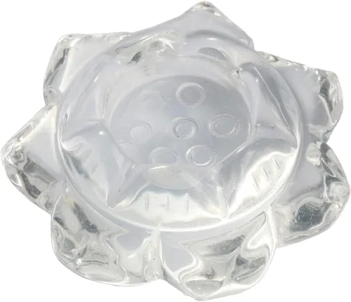 rockcloud 2" Cristales curativos Rock Cuarzo Lotus Flower Crystal Ball Stand/Taper Candelabro Candelabro Transparente