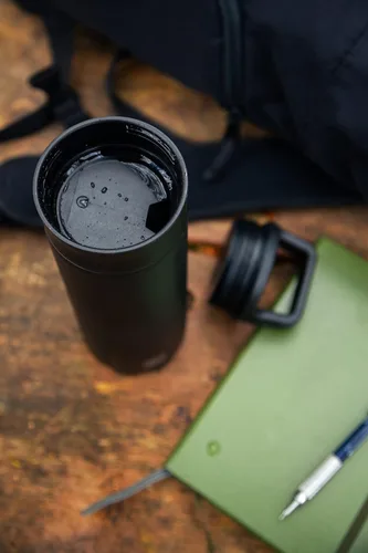 Miniatura 7 de BruTrek ker Bottle – Vaso aislado de acero inoxidable mantiene las bebidas calientes o frías, 2 piezas con tapa para bebidas y verter, reutilizable
