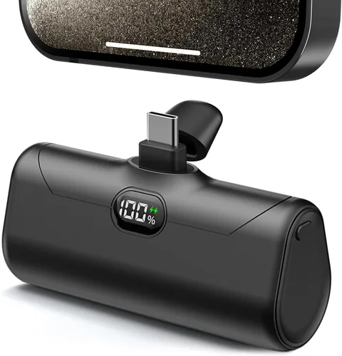 Miniatura 9 de Cargador de teléfono portátil USB C para iPhone 17 Pro Max, mini banco de energía de 5000 mAh con pantalla digital y soporte duradero para teléfonos