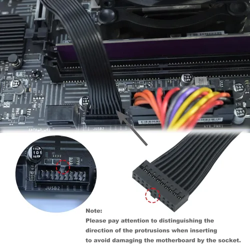 Miniatura 7 de COMeap Paquete de 2 cables de extensión de cabezal USB 3.0, adaptador interno pequeño mini USB 3.0 de 19/20 pines para placa base de 5.9 pulgadas