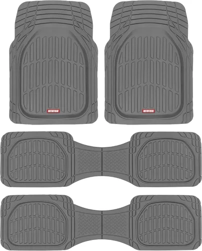 Miniatura 10 de Motor Trend FlexTough - Alfombrillas de Goma Beige Originales para Vehículos de 3 Filas, Delantera y Trasera 2ª Fila Plato Hondo Todo Clima