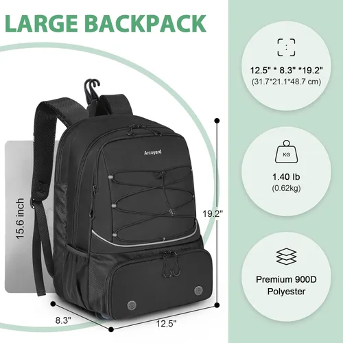 Miniatura 9 de Mochila de Tenis Arcoyard con Capacidad para 2 Raquetas, Bolsas de Tenis Profesionales para Mujeres, Mochila de Tenis con Compartimento Ventilado