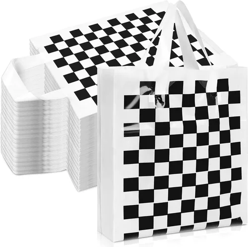 Miniatura 9 de Tudomro 150 bolsas de boutique a granel de 10 x 13 pulgadas, bolsas de plástico reutilizables para regalos de compras con asas para pequeñas