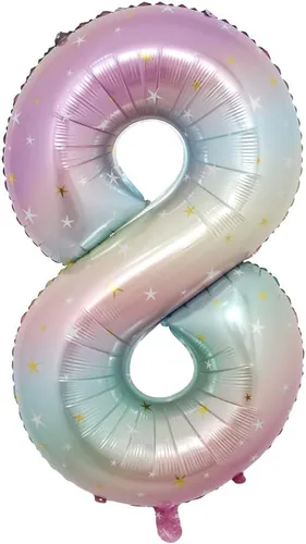 Miniatura 9 de Globos de helio de 40 pulgadas con degradado de estrella arcoíris de tamaño grande, globos de helio para fiesta de cumpleaños, decoración