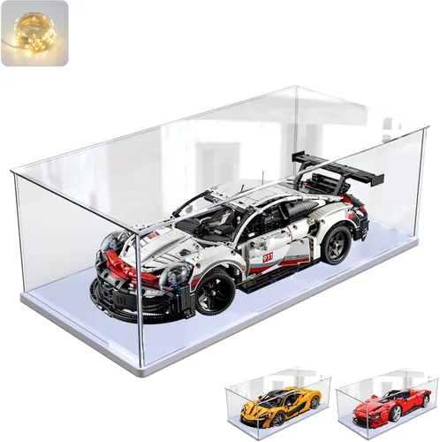 Miniatura 34 de Vitrina de acrílico transparente engrosada para coleccionables Lego 75325, caja transparente de autoensamblaje, gran protección antipolvo con base