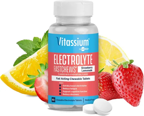 Miniatura 7 de Vitassium FastChews con electrolitos para reposición de sodio y potasio, botella de 60 comprimidos FastChews, uva