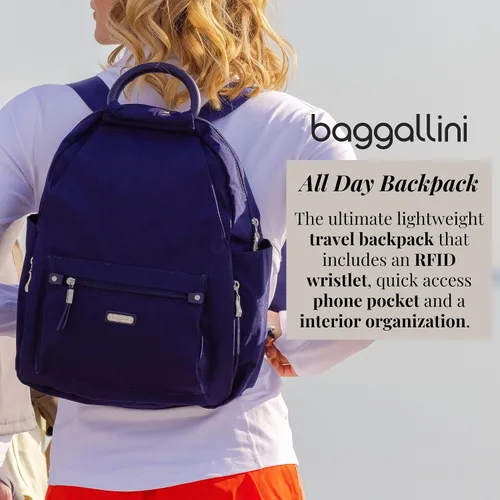 Miniatura 37 de Baggallini Mochila todo el día para mujer con pulsera de teléfono RFID, Negro, talla única