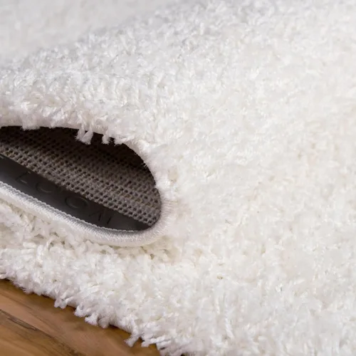 Miniatura 7 de Unique Loom - Alfombra de área de la colección Solid Shag (124 cm de diámetro, blanco nieve)