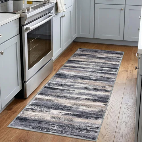 Miniatura 39 de Alfombra de pasillo moderna Lansny 2 x 6 pulgadas, alfombra de cocina lavable verde mostaza multicolor, alfombra antideslizante suave para pasillo