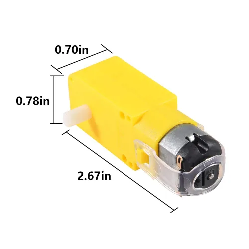 Miniatura 3 de Motor eléctrico de CC de 3 V-6 V, motor de caja de cambios magnética TT de doble eje, bricolaje para Arduino Smart Car Robot Toys Cars Chassis