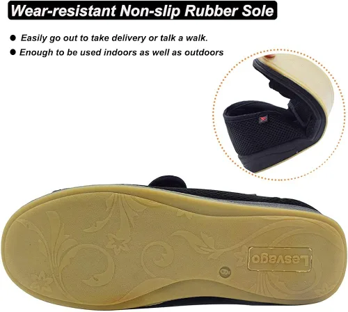 Miniatura 4 de WLESVAGO Sandalias diabéticas para mujer ancho ajustable para artritis y edema zapatos MS7008