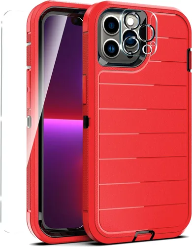Miniatura 39 de YmhxcY Funda para iPhone 12/iPhone 12 Pro [2 Protectores de Pantalla de Vidrio Templado] Cubierta Duradera de 3 Capas A Prueba de Caídas/Funda