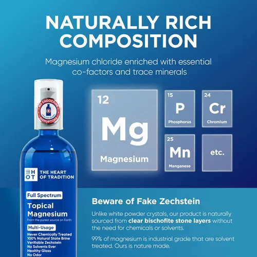 Miniatura 6 de Botella de vidrio tópico de aceite de magnesio de la antigua Zechstein Sea y traza mineral, 7 onzas – Aceite transdérmico de magnesio puro