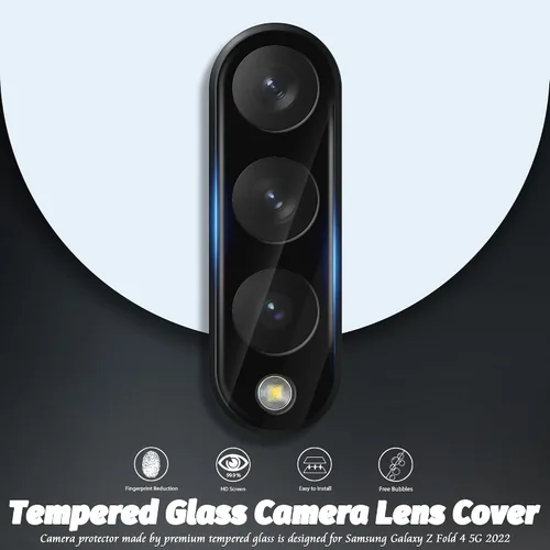 Miniatura 2 de Orzero Paquete de 2 protectores de lente de cámara compatible con Samsung Galaxy Z Fold 4 5G, protector de vidrio templado de 9 durezas HD