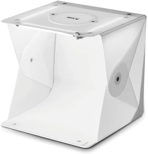 Foldio2 Plus (caja de luz de 38 cm para fotografía de productos / 38 cm x 38 cm / estudio portátil, chips LED regulables, CRI 97+, hojas de fondo