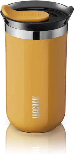 Miniatura 10 de Taza de viaje Octaroma Classico de WACACO, vaso de viaje de acero inoxidable de doble pared con tapa para beber, 6 fl oz (180ml), ámbar amarillo