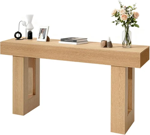 Miniatura 10 de VEVOR Mesa de consola, mesa de entrada de 63 pulgadas, mesa rectangular de madera, mesa de sofá estrecha detrás del sofá, mesas de consola