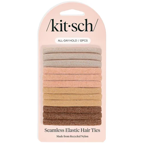Miniatura 22 de Kitsch Lazos de nailon para el cabello sin daños, bandas elásticas para el cabello para una sujeción fuerte durante todo el día, soportes para cola