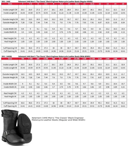 Miniatura 3 de Xelement 1440 - Botas de cuero para motocicleta de ingeniero negro (ancho y regular ancho)
