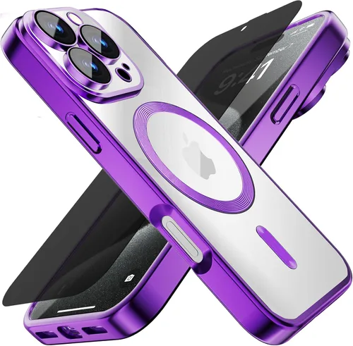 Miniatura 33 de Misscase Funda MagSafe compatible con iPhone 12 Pro Max con protector de lente de cámara, protección completa, funda magnética transparente
